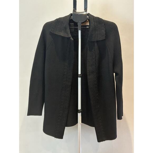 Vintage HEDY KNITS OF CALIFORNIA Pure Virgin Wool Black Cardigan - Picture 1 of 3